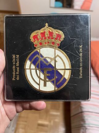 Escudo Real Madrid Bañado en Oro 24K
