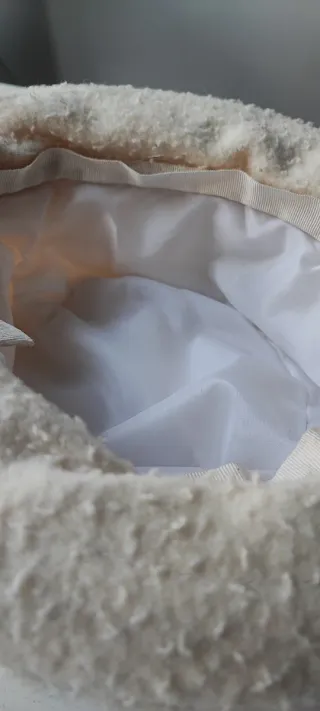 Cappello lana beige/bianco nuovo