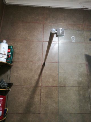 Mampara ducha fija 85x195cm perfil plateado