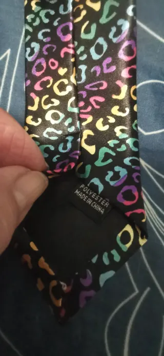 Corbata con estampado de leopardo multicolor