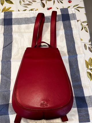 Zainetto Lacoste vera pelle rosso