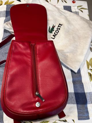 Zainetto Lacoste vera pelle rosso