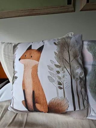 2 Fundas Cojín Infantil Zorro 45x45