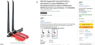 Tarjeta WiFi 6E AX210 y Bluetooth 5.2 5400 Mbps.