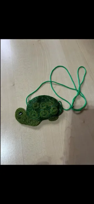 Borsetta portamonete tartaruga con perline