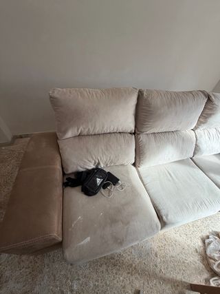 Sofá modular 3 plazas beige/marrón