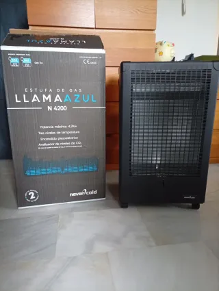 Estufa de gas llama azul