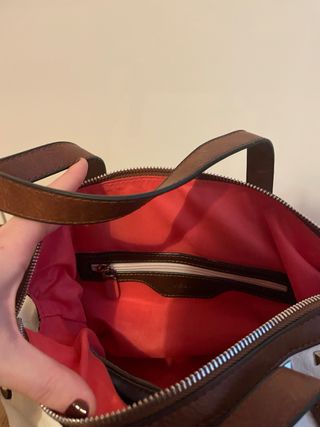 Bolso blanco y marrón mujer