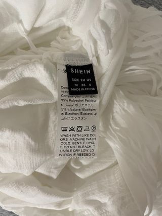 Conjunto SHEIN Top y Falda Pantalón Blanco