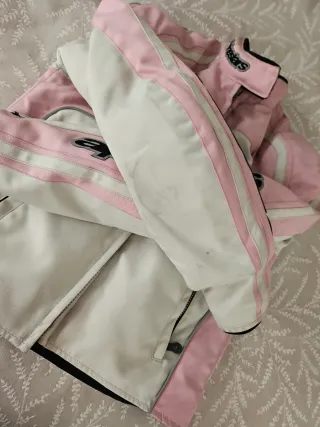Chaqueta Moto talla S Rosa y Blanca