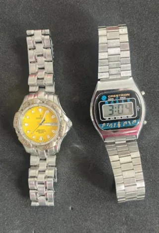 2 Relojes Festina y Crestron Plata y Amarillo