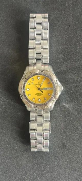 2 Relojes Festina y Crestron Plata y Amarillo