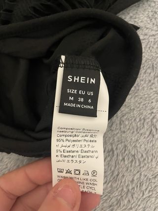 Conjunto Shein Top y Falda Pantalón Negro