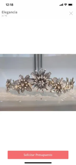 Tiara de novia plateada