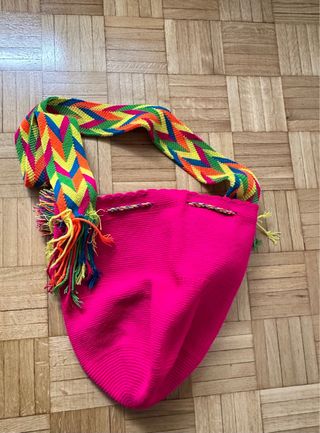 Bolso Wayuu Multicolor y Rosa