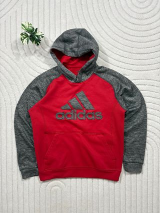 Adidas Hoodie Performance Vermelho & Cinza Mescla