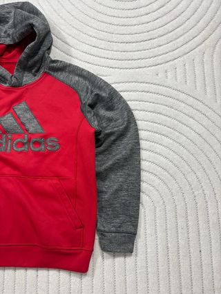 Adidas Hoodie Performance Vermelho & Cinza Mescla