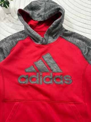 Adidas Hoodie Performance Vermelho & Cinza Mescla