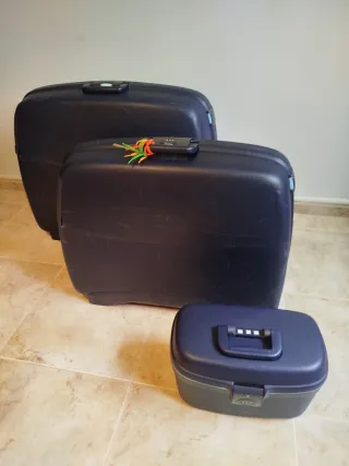 Juego Maletas Vintage Rígidas Azul