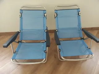 2 Sillas Plegables Playa Azul/Plata