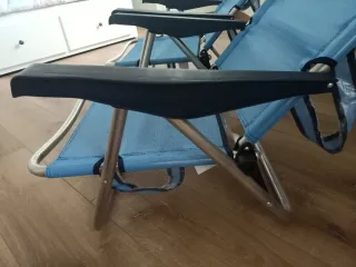 2 Sillas Plegables Playa Azul/Plata