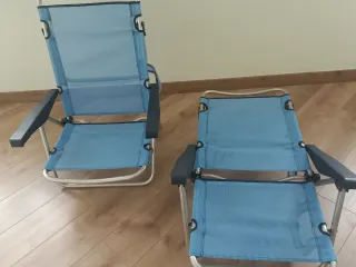 2 Sillas Plegables Playa Azul/Plata