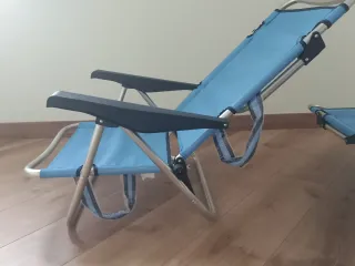 2 Sillas Plegables Playa Azul/Plata