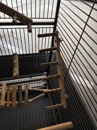 Jaula grande para loros y pájaros.