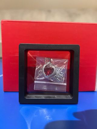 Collar Corazón Rojo y Plata