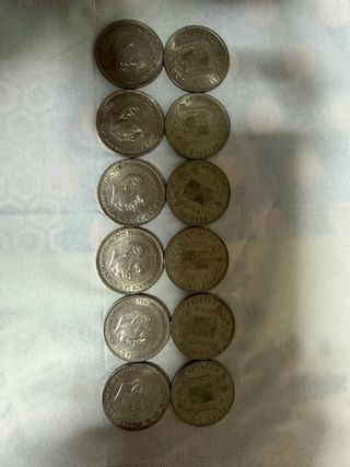 12 Monedas 5 Pesetas 1949 Francisco Franco