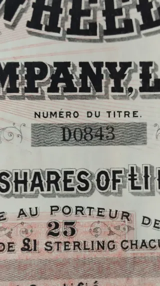 Certificati Azionari Paris Gigantic Wheel 1898