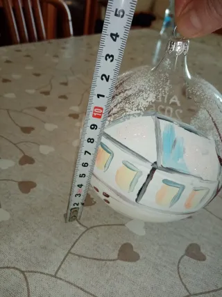 Palla Natale Vetro soffiato Dipinta Mano Paesaggio