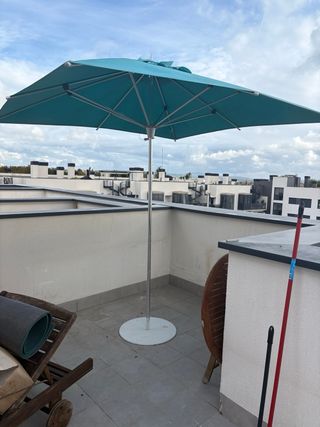 Sombrilla terraza grande turquesa