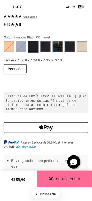 Maleta Kipling Darcey Roja