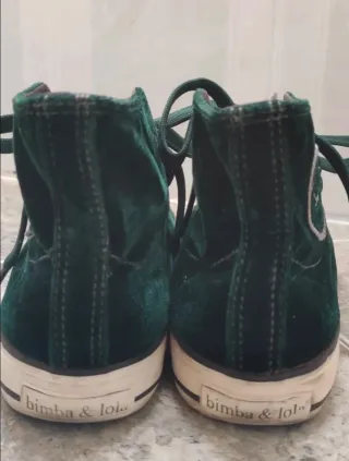 Zapatillas Bimba y Lola terciopelo verde Talla40