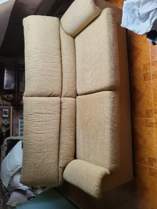 Sofá modular beige de tela