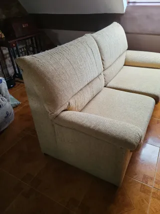 Sofá modular beige de tela