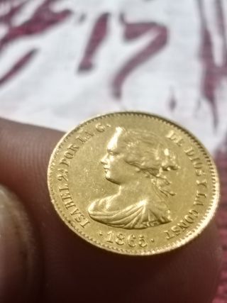 Moneda oro Isabel II....4 escudos