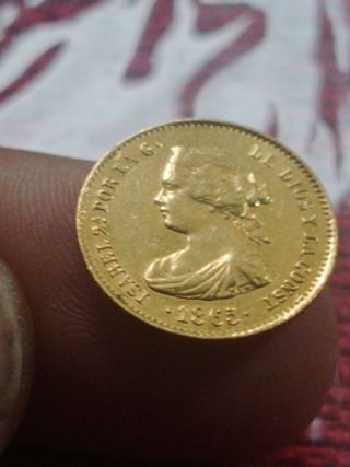 Moneda oro Isabel II....4 escudos