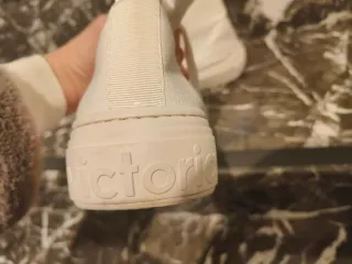 Botines blancos de lona VICTORIA T38