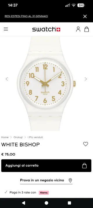 Orologio Swatch Swiss donna bianco