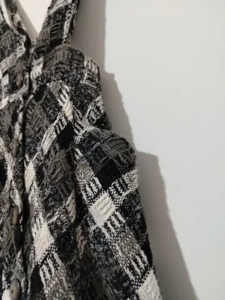 Salopette a quadri con lana