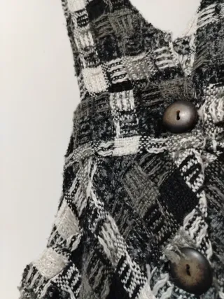 Salopette a quadri con lana