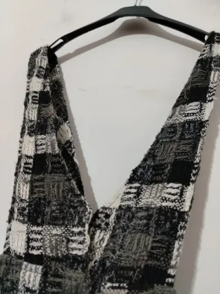 Salopette a quadri con lana