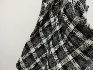 Salopette a quadri con lana