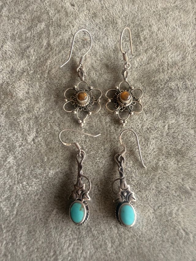 Pendientes Plata Ley 925 Turquesa