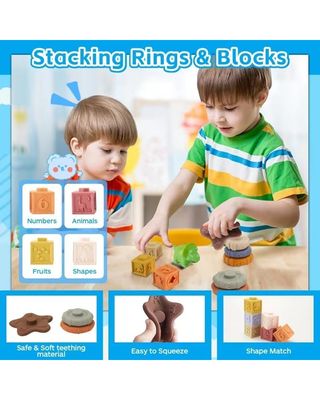 ★ Juego Montessori 5 en 1 para Bebés 6M+