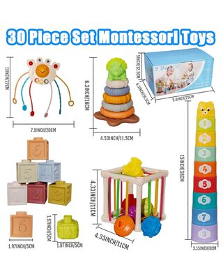 ★ Juego Montessori 5 en 1 para Bebés 6M+