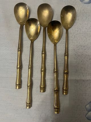 Juego Cubiertos Latón Tailandia Bambú