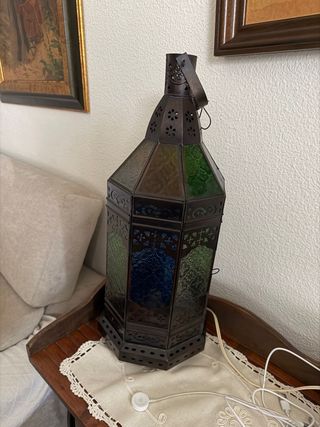 Lámpara Árabe Vidrio y Metal